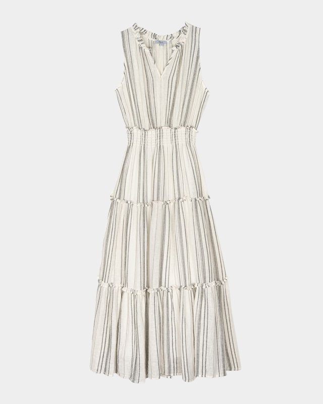 Loulou Striped Midi Dress